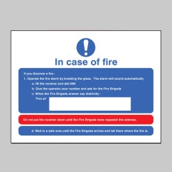 In Case of Fire - Fire Action Sign - TESTTTTT!!!!! In Case of Fire - Fire Action Sign - TESTTTTT!!!!!