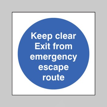 Keep Clear Exit from Emergency Escape Route - TESTTTTT!!!!! Keep Clear Exit from Emergency Escape Route - TESTTTTT!!!!!