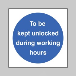 To be Kept Unlocked During Working Hours - TESTTTTT!!!!! To be Kept Unlocked During Working Hours - TESTTTTT!!!!!