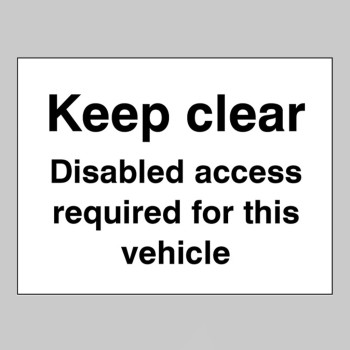 Keep Clear Disabled Access Required for this Vehicle - TESTTTTT!!!!! Keep Clear Disabled Access Required for this Vehicle - TESTTTTT!!!!!