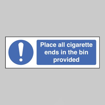 Place All Cigarette Ends in Bins Provided - TESTTTTT!!!!! 