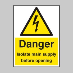 Danger - Isolate Main Supply Before Opening - TESTTTTT!!!!! Danger - Isolate Main Supply Before Opening - TESTTTTT!!!!!