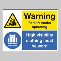 Warning - Forklift Trucks Operating - High Visibility Clothing Must be Worn - TESTTTTT!!!!! Warning - Forklift Trucks Operating - High Visibility Clothing Must be Worn - TESTTTTT!!!!!