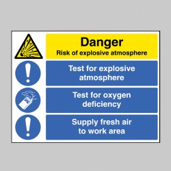 Risk of Explosive Atmosphere - Test for Oxygen Deficiency - Supply Fresh Air - TESTTTTT!!!!! Risk of Explosive Atmosphere - Test for Oxygen Deficiency - Supply Fresh Air - TESTTTTT!!!!!