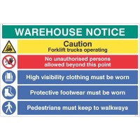 Warehouse Safety Caution - Forklift Trucks - Hivis - Boots must be Worn - TESTTTTT!!!!! Warehouse Safety Caution - Forklift Trucks - Hivis - Boots must be Worn - TESTTTTT!!!!!