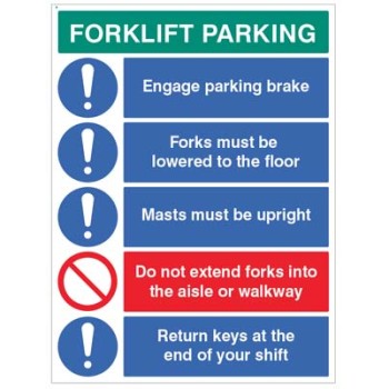 Forklift Parking Engage Brakes - Lower Forks - Return Keys - TESTTTTT!!!!! Forklift Parking Engage Brakes - Lower Forks - Return Keys - TESTTTTT!!!!!