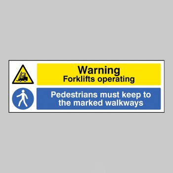 Warning - Forklifts Operating - Pedestrians must Keep to Marked Walkways - TESTTTTT!!!!! 