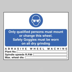 Abrasive Wheel Machine - Safety Goggles - Only Qualified users - TESTTTTT!!!!! Abrasive Wheel Machine - Safety Goggles - Only Qualified users - TESTTTTT!!!!!