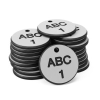 Engraved Valve Tags - White with Black Text - TESTTTTT!!!!! 