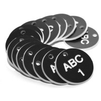 Engraved Valve Tags - Black with White Text - TESTTTTT!!!!! 