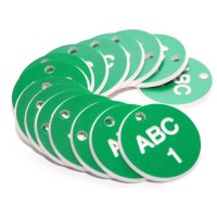 Engraved Valve Tags - Green with White Text - TESTTTTT!!!!! 
