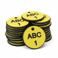 Engraved Valve Tags - Yellow with Black Text - TESTTTTT!!!!! 