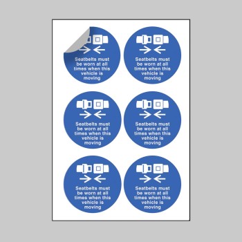 Seatbelts Worn All Times - Labels (Sheet of 6) - TESTTTTT!!!!! Seatbelts Worn All Times - Labels (Sheet of 6) - TESTTTTT!!!!!