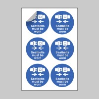 Seatbelts Must be Worn - Labels (Sheet of 6) - TESTTTTT!!!!! 