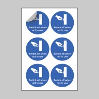 Switch Off When Not in Use - Labels (Sheet of 6) - TESTTTTT!!!!! 