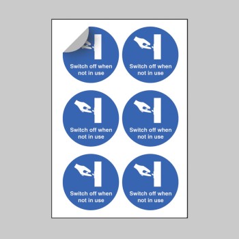 Switch Off When Not in Use - Labels (Sheet of 6) - TESTTTTT!!!!! Switch Off When Not in Use - Labels (Sheet of 6) - TESTTTTT!!!!!