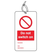 Do Not Switch On - Double Sided Safety Tag (Pack of 10) - TESTTTTT!!!!! Do Not Switch On - Double Sided Safety Tag (Pack of 10) - TESTTTTT!!!!!