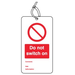 Do Not Switch On - Double Sided Safety Tag (Pack of 10) - TESTTTTT!!!!! Do Not Switch On - Double Sided Safety Tag (Pack of 10) - TESTTTTT!!!!!