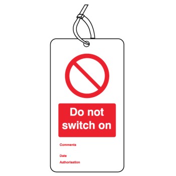 Do Not Switch On - Double Sided Safety Tag (Pack of 10) - TESTTTTT!!!!! Do Not Switch On - Double Sided Safety Tag (Pack of 10) - TESTTTTT!!!!!