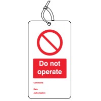 Do Not Operate - Double Sided Safety Tag (Pack of 10) - TESTTTTT!!!!! Do Not Operate - Double Sided Safety Tag (Pack of 10) - TESTTTTT!!!!!