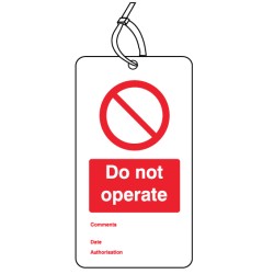 Do Not Operate - Double Sided Safety Tag (Pack of 10) - TESTTTTT!!!!! Do Not Operate - Double Sided Safety Tag (Pack of 10) - TESTTTTT!!!!!