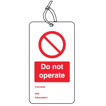 Do Not Operate - Double Sided Safety Tag (Pack of 10) - TESTTTTT!!!!! Do Not Operate - Double Sided Safety Tag (Pack of 10) - TESTTTTT!!!!!
