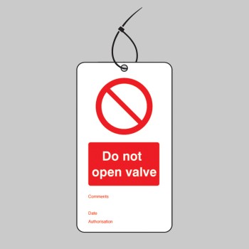 Do Not Open Valve - Double Sided Tags (Pack of 10) - TESTTTTT!!!!! Do Not Open Valve - Double Sided Tags (Pack of 10) - TESTTTTT!!!!!