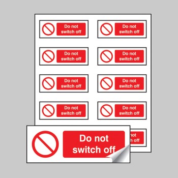 Do Not Switch Off Labels (Pack of 10) - TESTTTTT!!!!! Do Not Switch Off Labels (Pack of 10) - TESTTTTT!!!!!