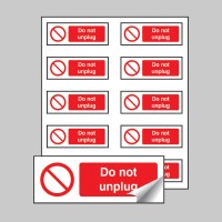 Do Not Unplug Labels (Sheet of 10) - TESTTTTT!!!!! 