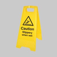 Caution - Slippery when Wet - Self Standing Floor Sign - TESTTTTT!!!!! 