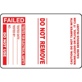 Failed - PAT Test Cable Wrap Labels (Roll of 100) - TESTTTTT!!!!! 