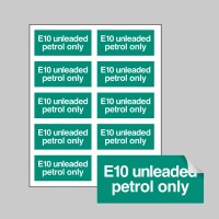 E10 Unleaded Petrol Only - Labels - TESTTTTT!!!!! 