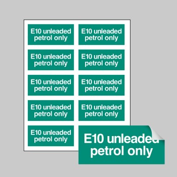 E10 Unleaded Petrol Only - Labels - TESTTTTT!!!!! 