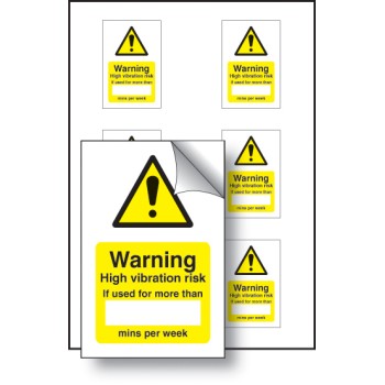 High Vibration Risk If Used - Labels (Sheet of 6) - TESTTTTT!!!!! 