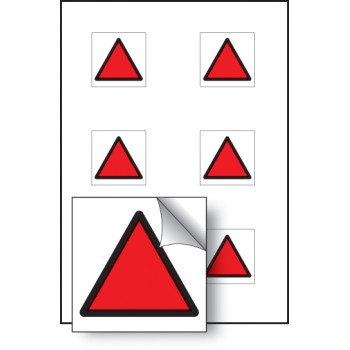 Red Triangle Vibration - Labels (Sheet of 6) - TESTTTTT!!!!! 