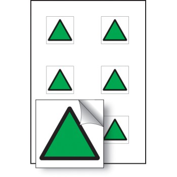 Green Triangle Vibration Labels (Sheet of 6) - TESTTTTT!!!!! 