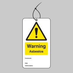 Warning - Asbestos - Double Sided Safety Tag (Pack of 10) - TESTTTTT!!!!! 