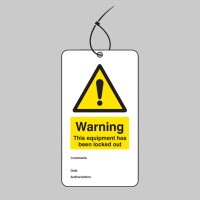 Warning - Equipment Is Locked Out - Double Sided Safety Tag (Pack of 10) - TESTTTTT!!!!! Warning - Equipment Is Locked Out - Double Sided Safety Tag (Pack of 10) - TESTTTTT!!!!!