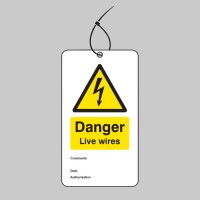 Danger - Live Wires - Double Sided Safety Tag - TESTTTTT!!!!! Danger - Live Wires - Double Sided Safety Tag - TESTTTTT!!!!!