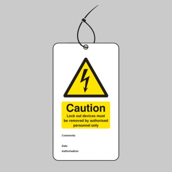 Caution - Lock Out Device Must be Removed By - Double Sided Safety Tag - TESTTTTT!!!!! Caution - Lock Out Device Must be Removed By - Double Sided Safety Tag - TESTTTTT!!!!!