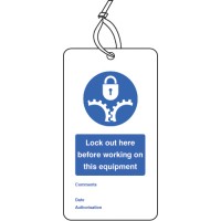 Lockout Tag - Lock Out Here Before Working On - 80 x 150mm (Pack of 10) - TESTTTTT!!!!! Lockout Tag - Lock Out Here Before Working On - 80 x 150mm (Pack of 10) - TESTTTTT!!!!!