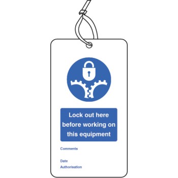 Lockout Tag - Lock Out Here Before Working On - 80 x 150mm (Pack of 10) - TESTTTTT!!!!! Lockout Tag - Lock Out Here Before Working On - 80 x 150mm (Pack of 10) - TESTTTTT!!!!!