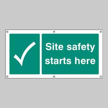 Site Safety Starts Here - Banner with Eyelets - TESTTTTT!!!!! 