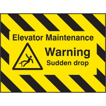Door Screen Sign - Elevator Maintenance - Warning - Sudden Drop - TESTTTTT!!!!! 
