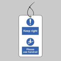 Keep to the Right & Use the Handrail - Double Sided Tags (Pack of 10) - TESTTTTT!!!!! Keep to the Right & Use the Handrail - Double Sided Tags (Pack of 10) - TESTTTTT!!!!!