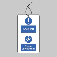Keep to the Left & Use the Handrail - Double Sided Tags (Pack of 10) - TESTTTTT!!!!! Keep to the Left & Use the Handrail - Double Sided Tags (Pack of 10) - TESTTTTT!!!!!