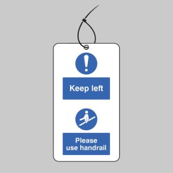 Keep to the Left & Use the Handrail - Double Sided Tags (Pack of 10) - TESTTTTT!!!!! Keep to the Left & Use the Handrail - Double Sided Tags (Pack of 10) - TESTTTTT!!!!!