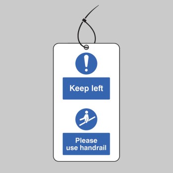 Keep to the Left & Use the Handrail - Double Sided Tags (Pack of 10) - TESTTTTT!!!!! 