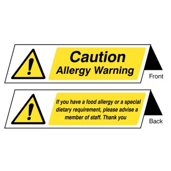 Food Allergy Notice - Double Sided Plastic Table Cards (Pack of 5) - TESTTTTT!!!!! Food Allergy Notice - Double Sided Plastic Table Cards (Pack of 5) - TESTTTTT!!!!!