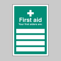 First Aiders Are - Adapt-a-Sign (Space for 4) - TESTTTTT!!!!! 